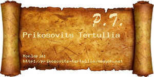 Prikosovits Tertullia névjegykártya